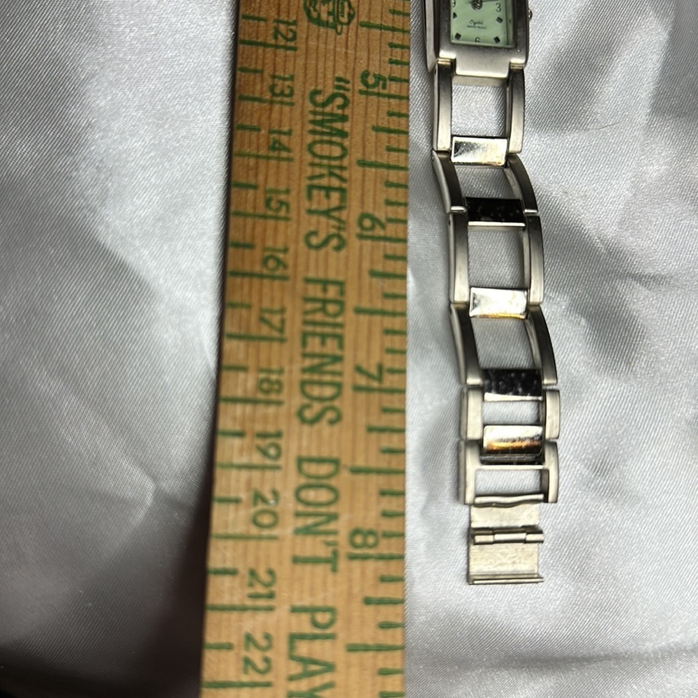 Riviera Water Resistant Link Watch Silver/Seagreen Face - Needs Battery - Picture 4 of 4